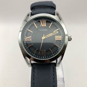 Thinner Men's Watch Grey Charcoal (New Battery) Beautiful Gold Roman Numerals